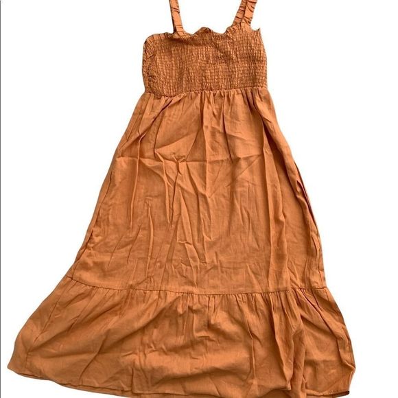 Elegant Orange Women's Dress - Picture 2 of 4